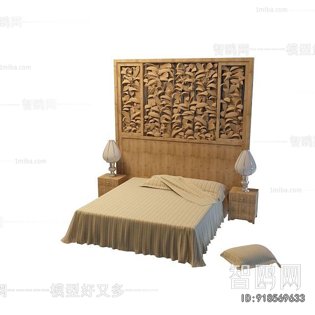 New Chinese Style Double Bed
