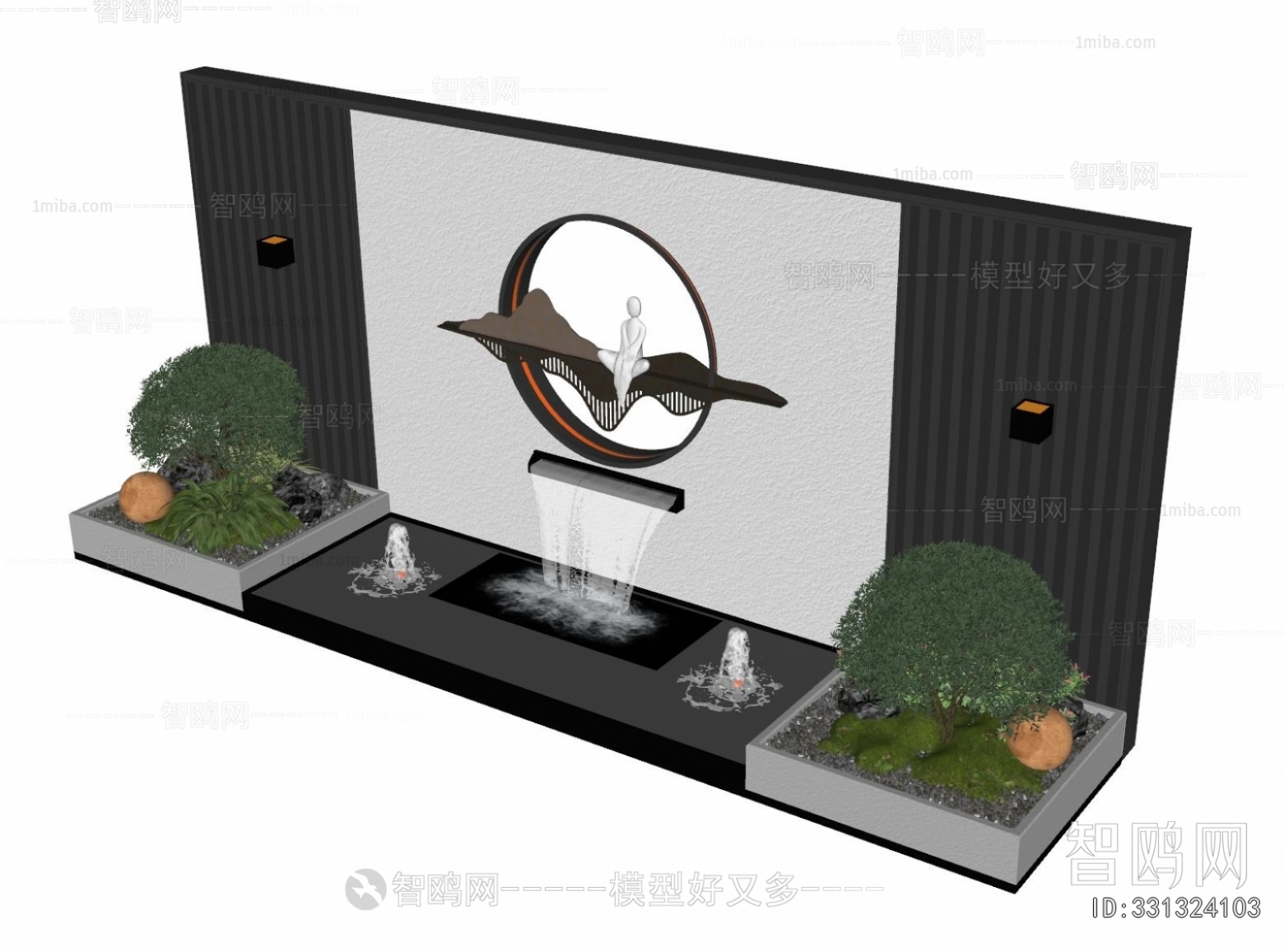 New Chinese Style Rockery Waterscape