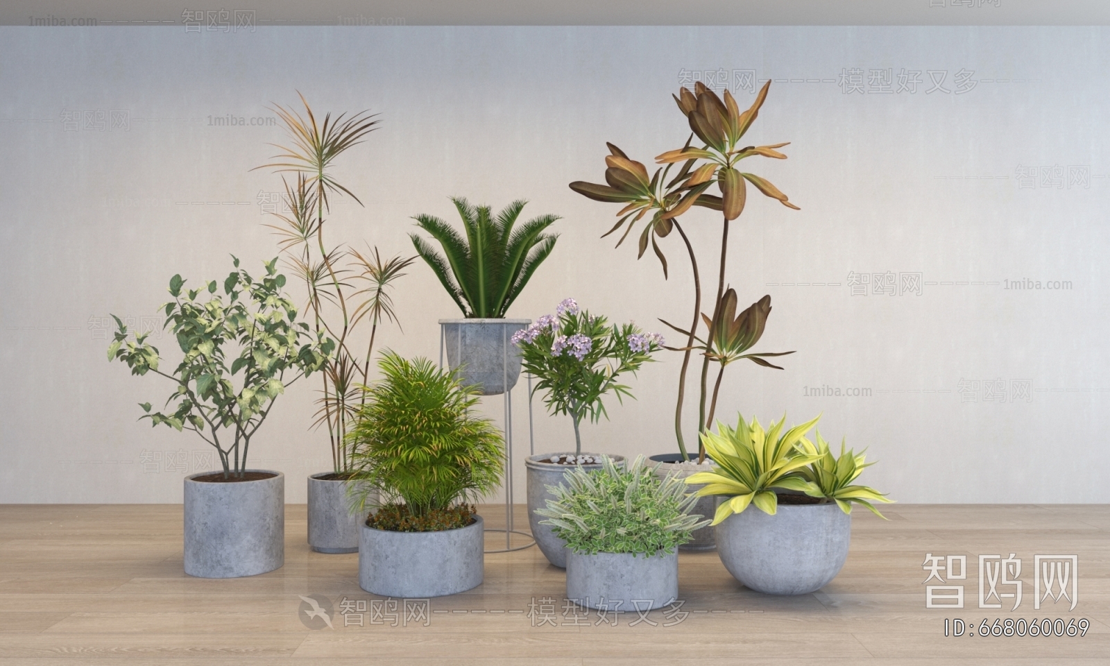 Modern Ground Green Plant Potted Plants