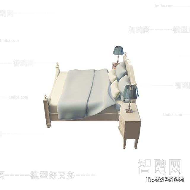 Simple European Style Double Bed