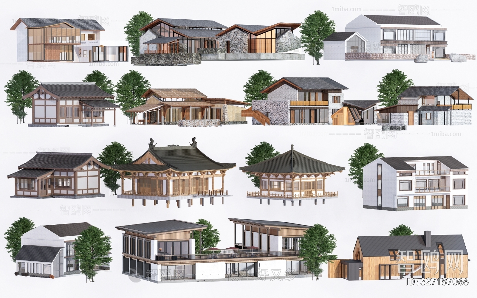 New Chinese Style Appearance Of Commercial Building