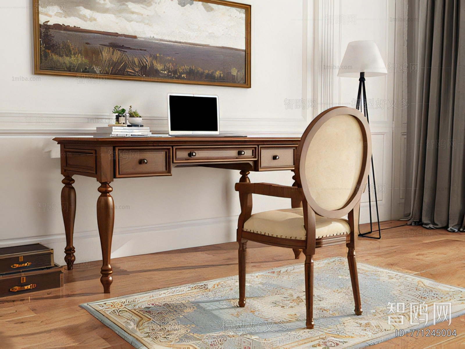 American Style Computer Desk And Chair