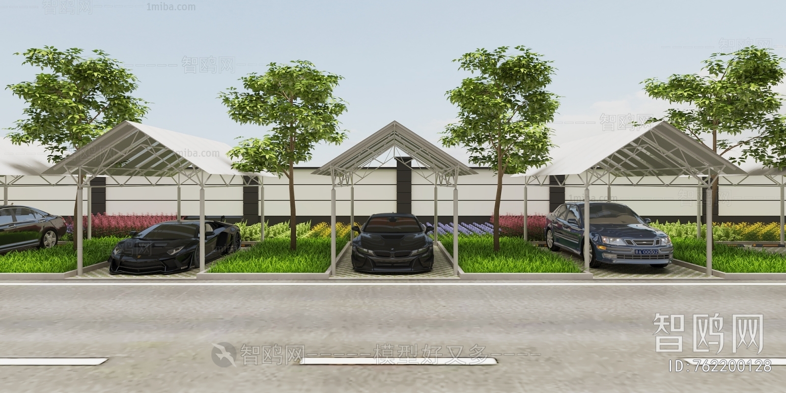 Modern Outdoor Parking Lot