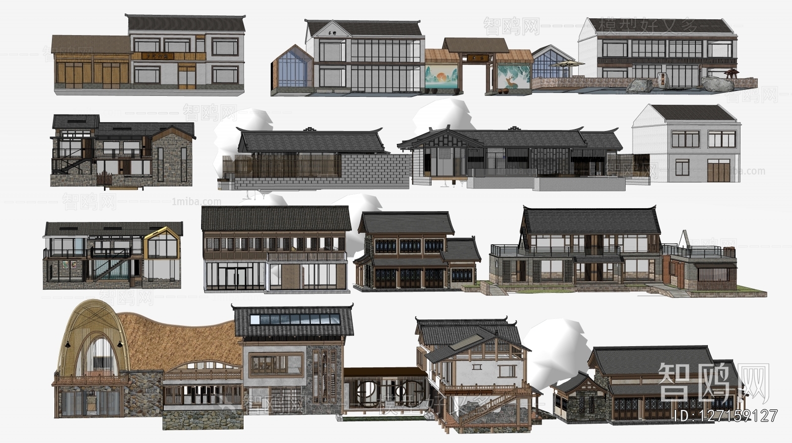 New Chinese Style Appearance Of Commercial Building