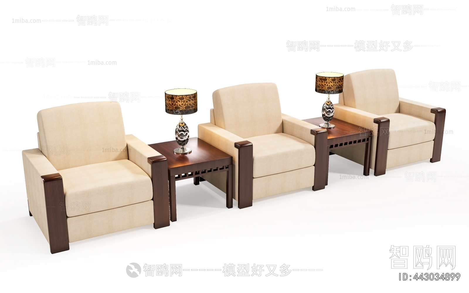 New Chinese Style Single Sofa