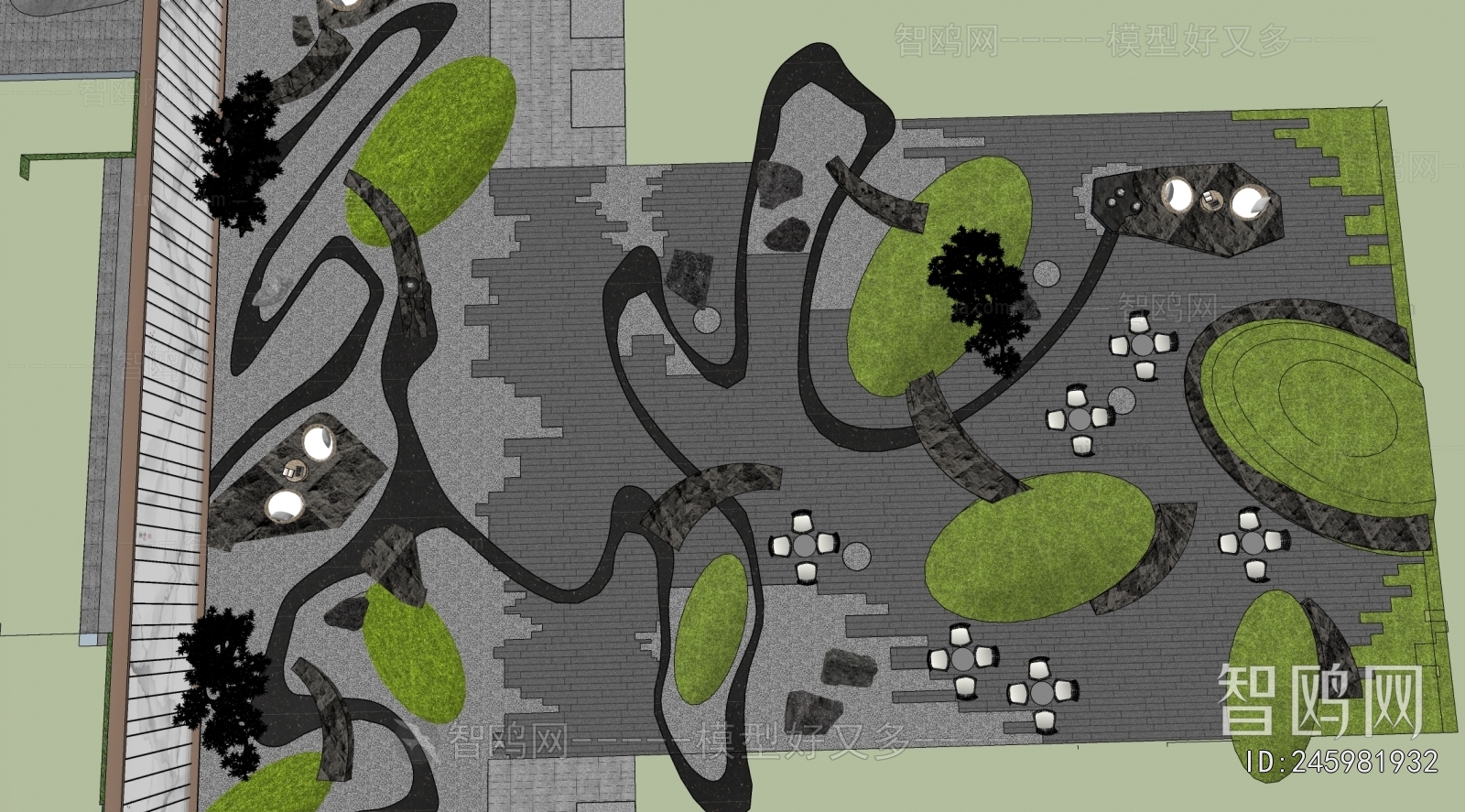 New Chinese Style Park Landscape