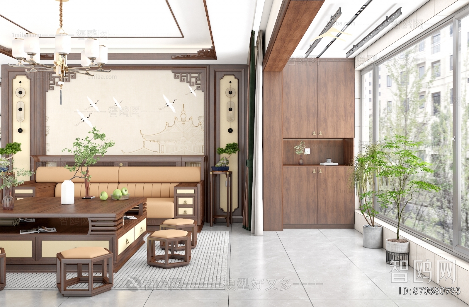 New Chinese Style A Living Room