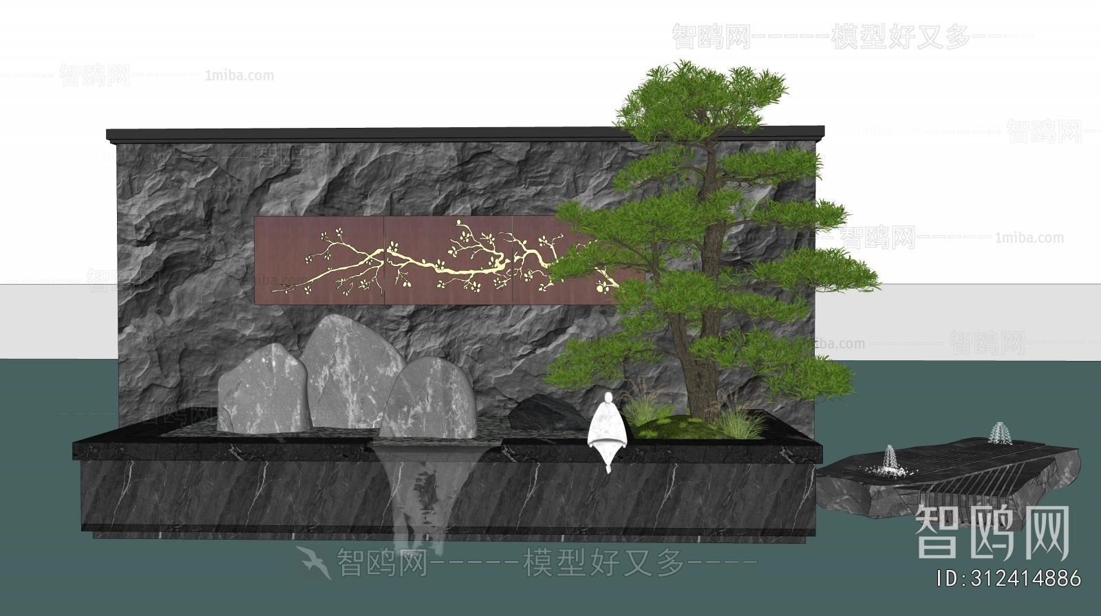 New Chinese Style Rockery Waterscape