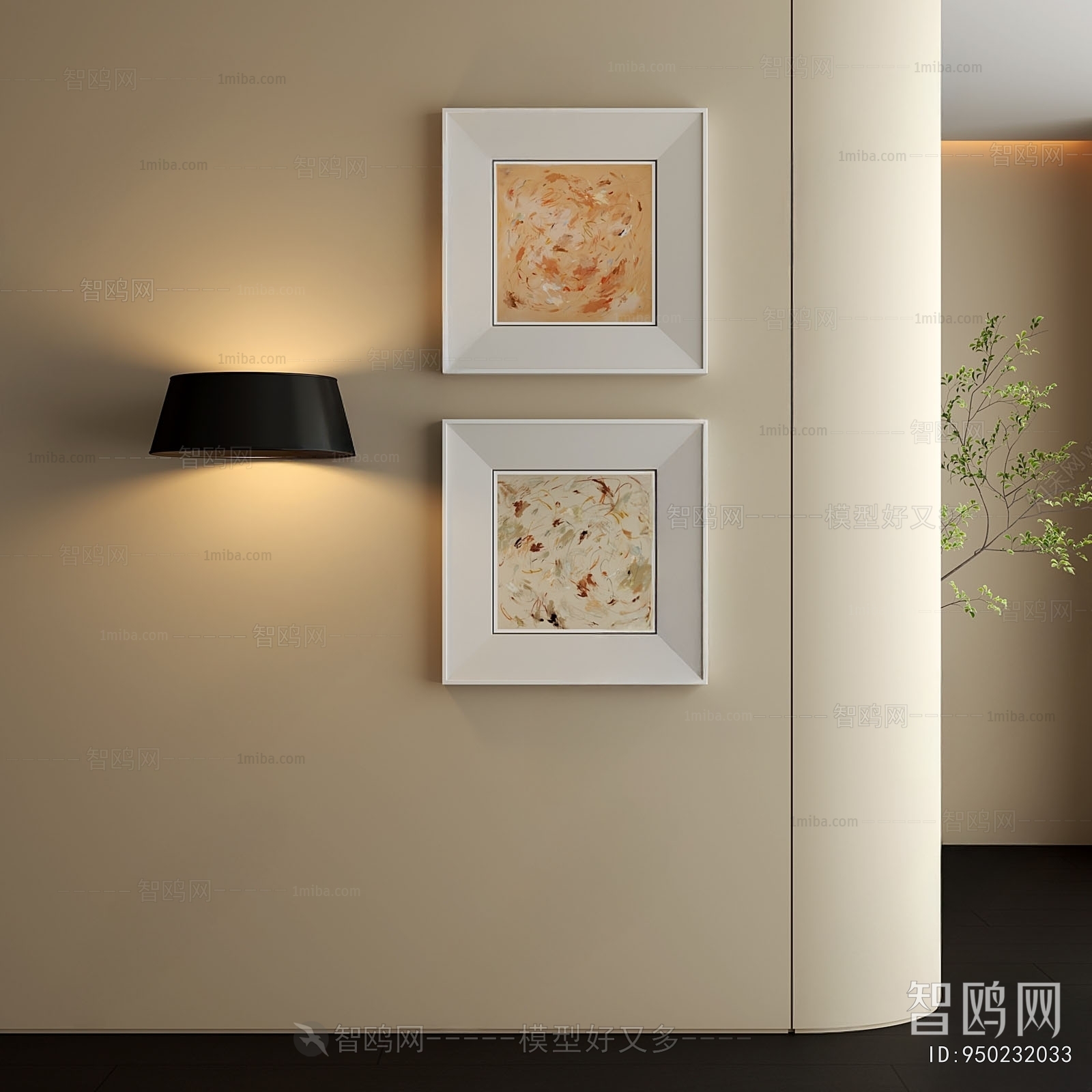 现代装饰画壁灯组合