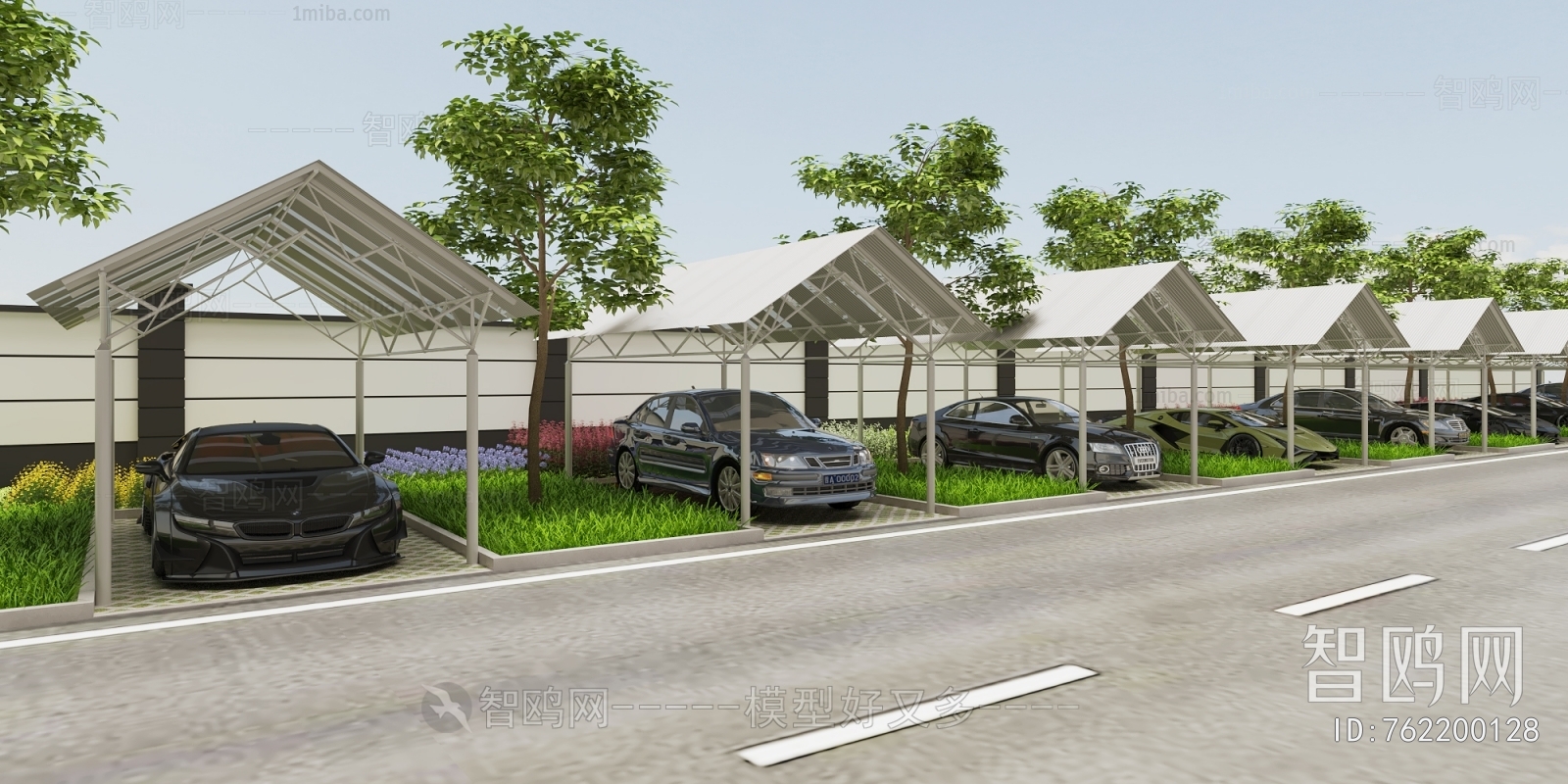 Modern Outdoor Parking Lot