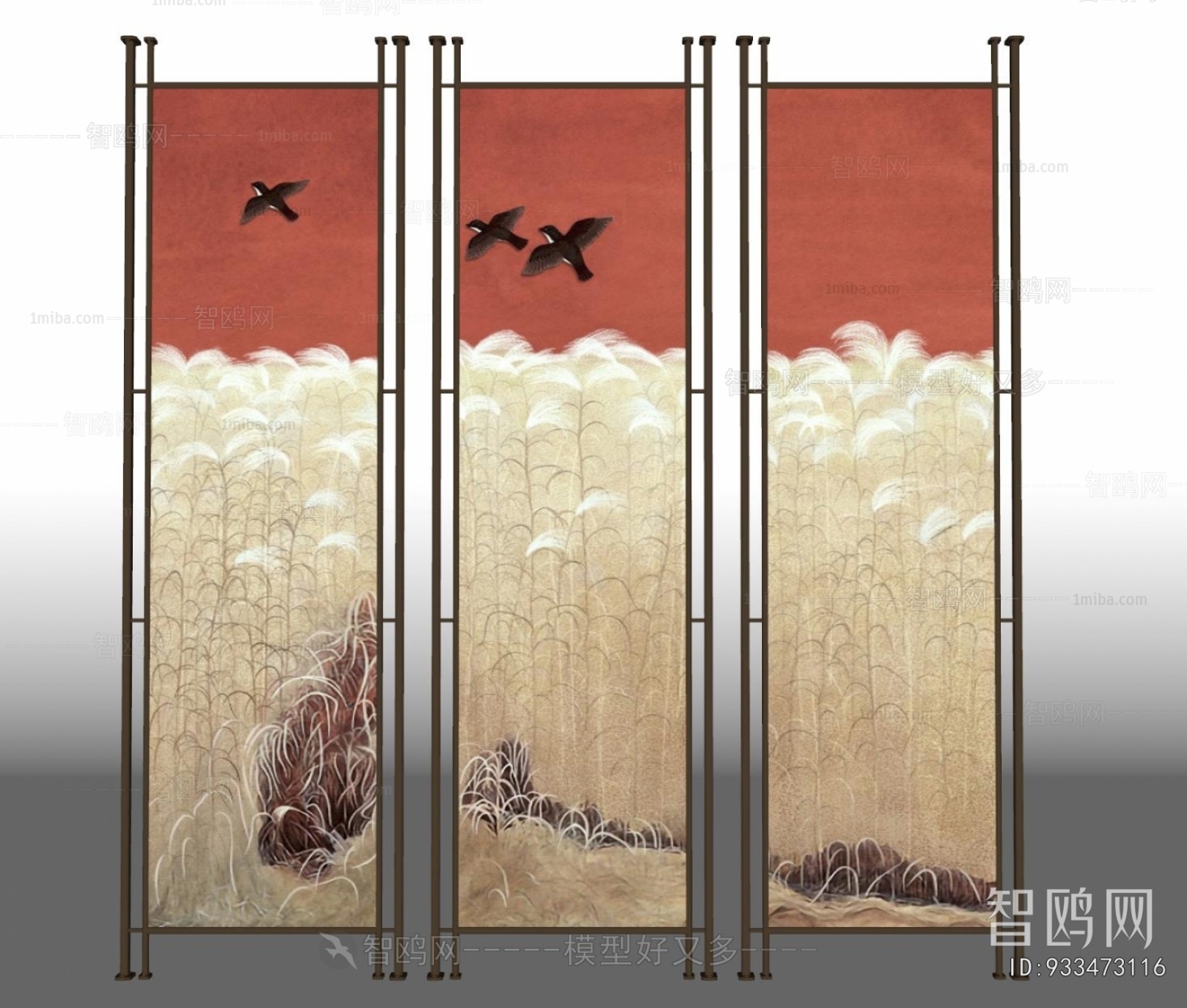 新中式屏风隔断