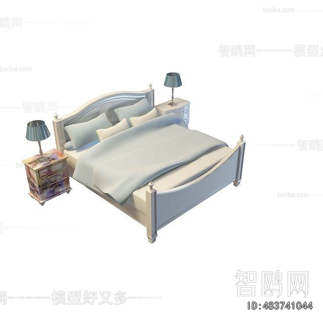Simple European Style Double Bed