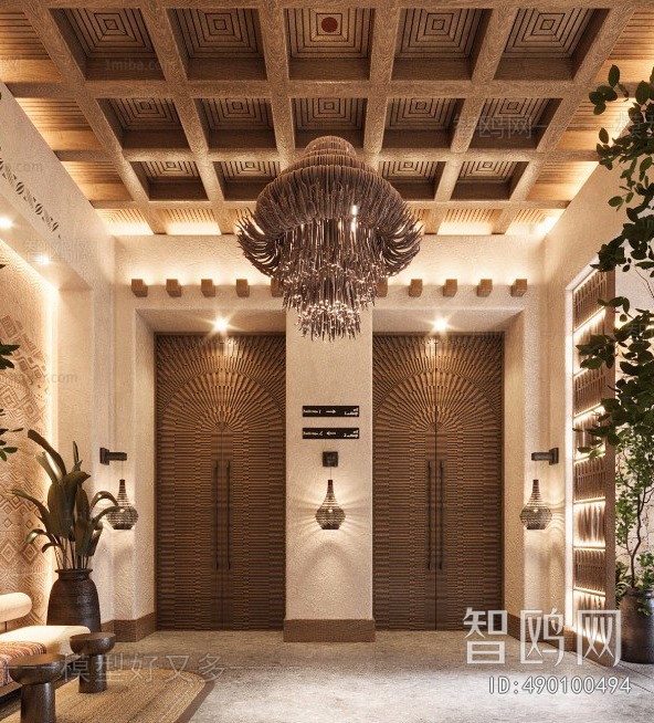 Wabi-sabi Style Lobby Hall