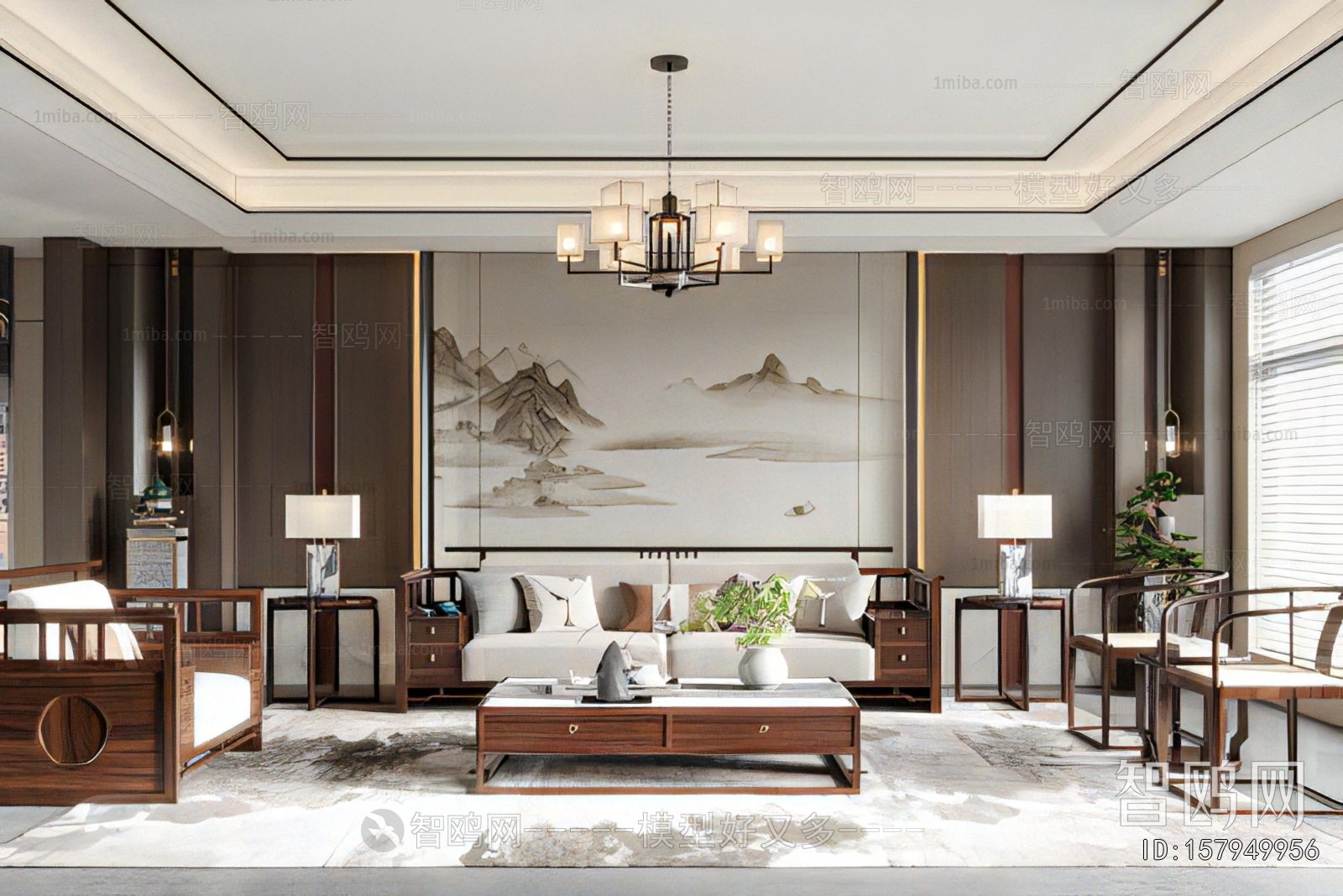 New Chinese Style A Living Room