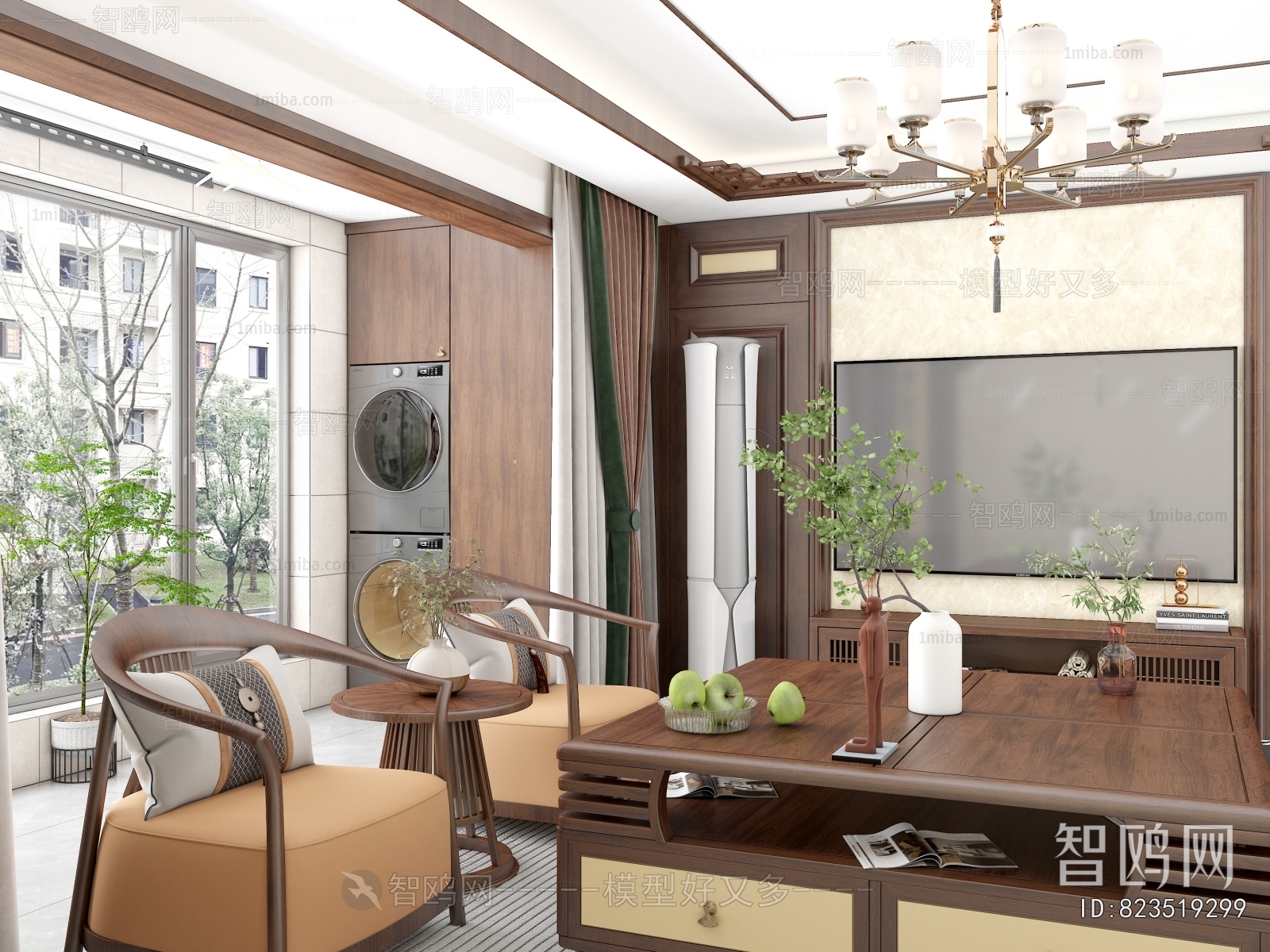 New Chinese Style A Living Room