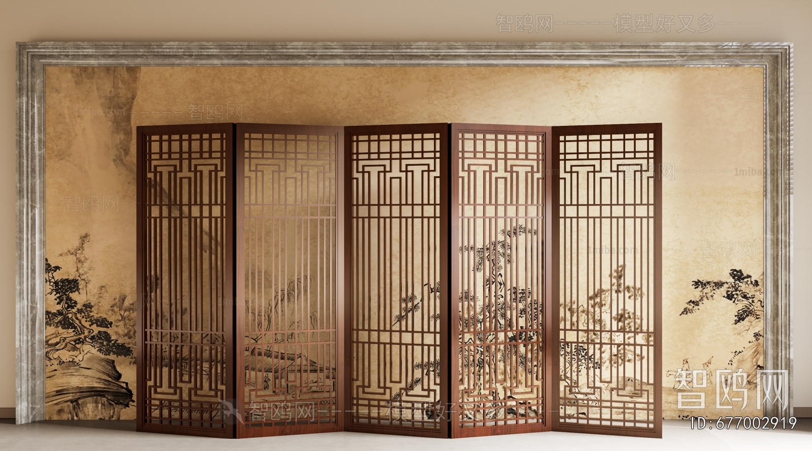 New Chinese Style Wooden Screen Partition