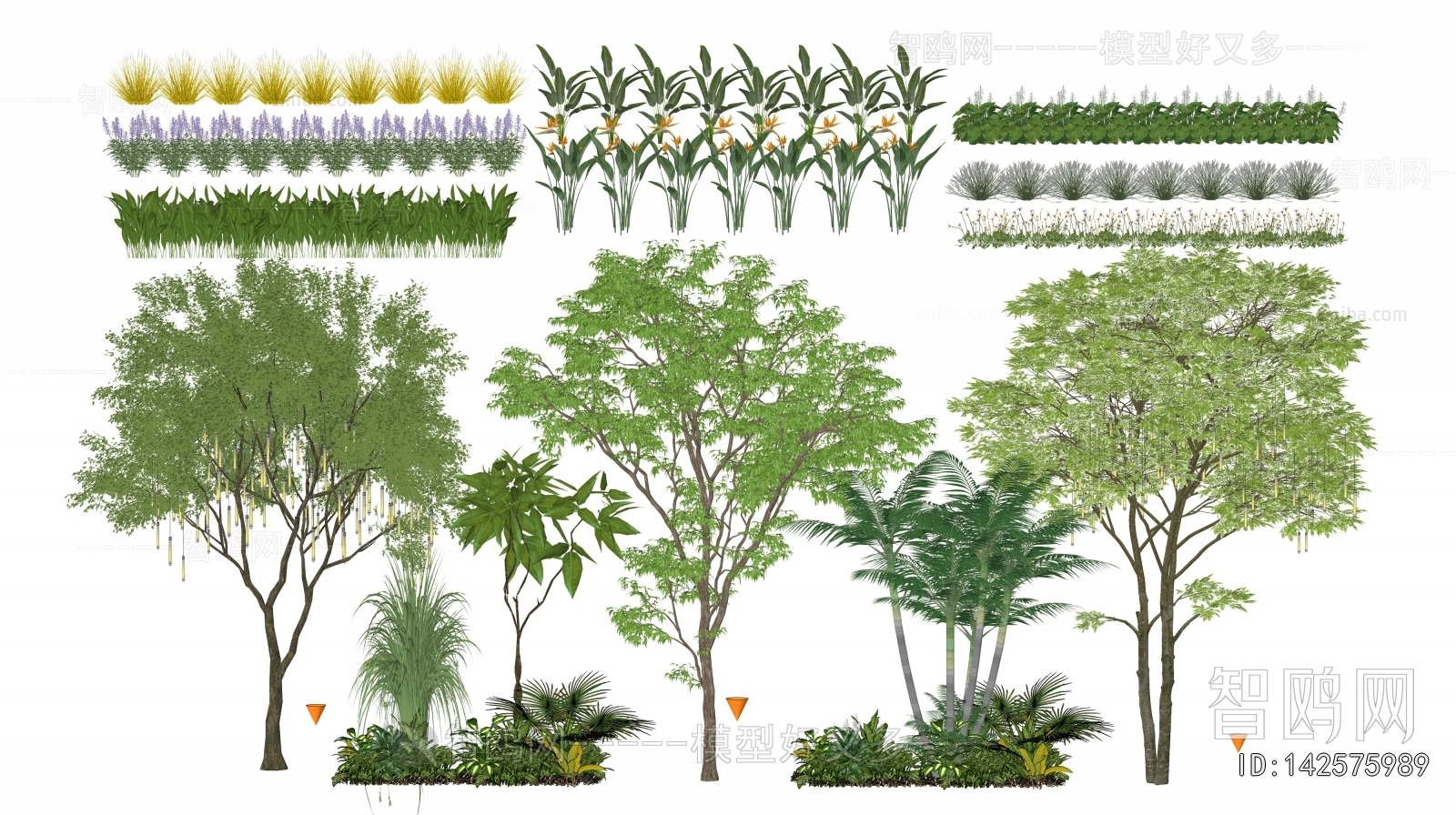 Modern Tree/shrub/grass
