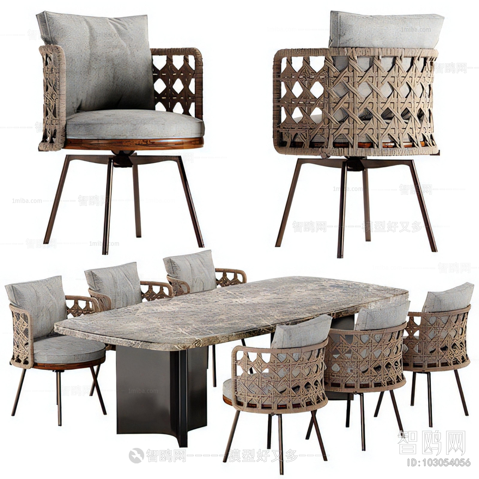 Wabi-sabi Style Dining Table And Chairs