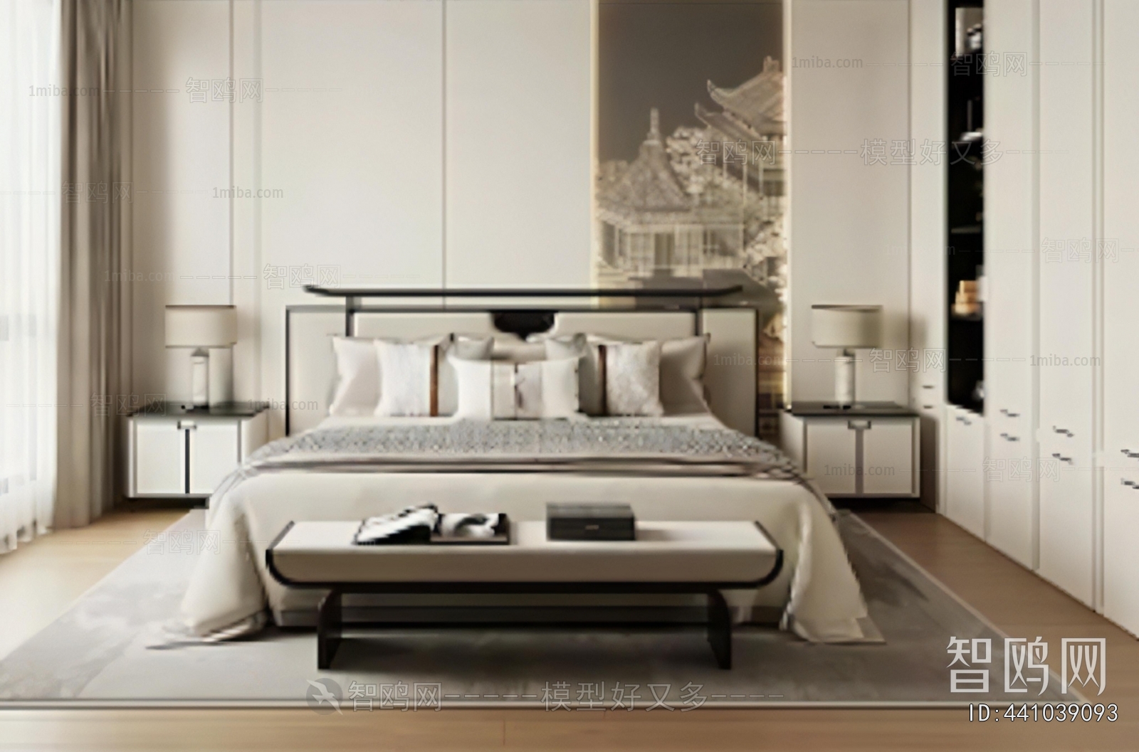 New Chinese Style Double Bed