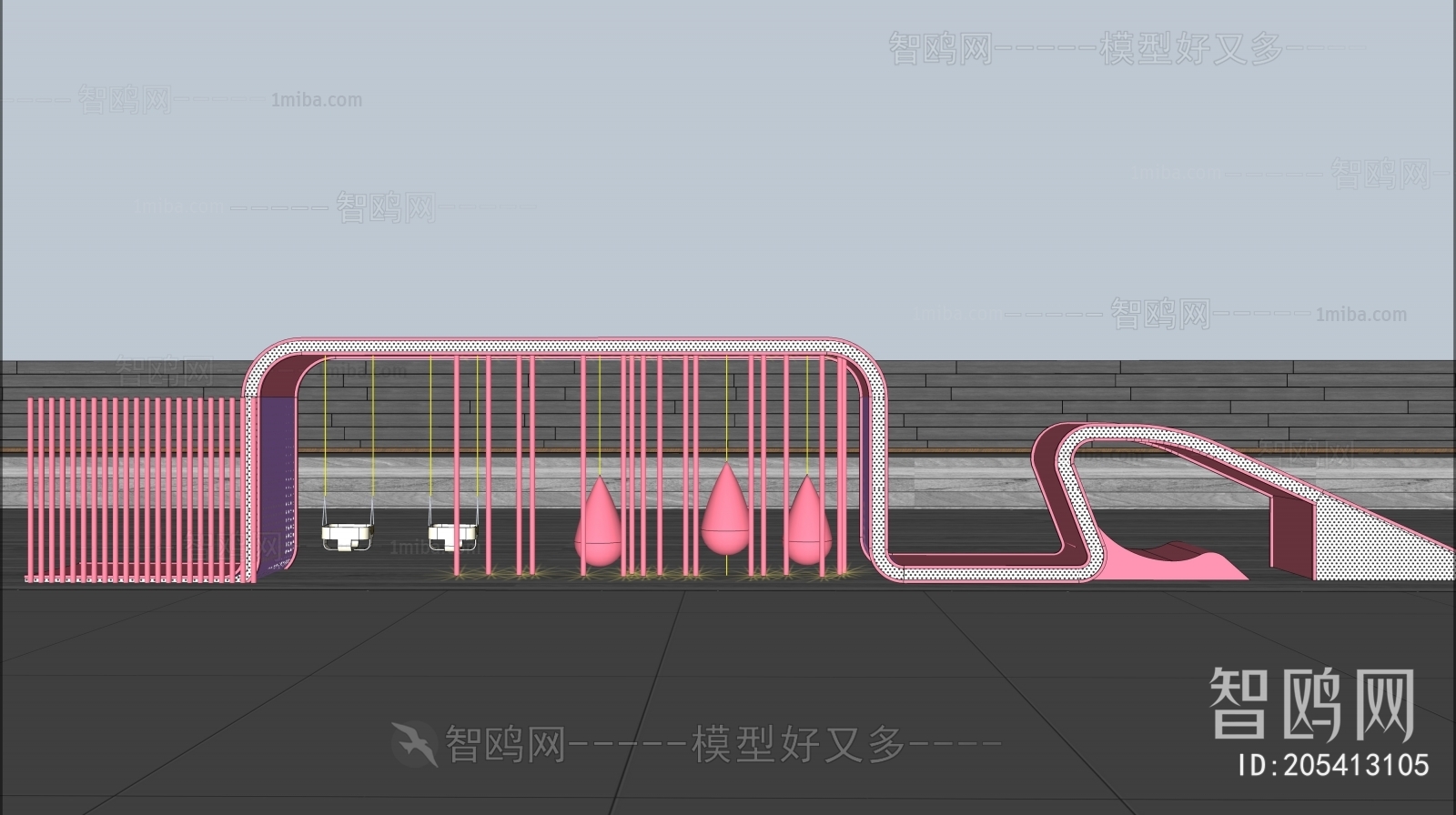 现代粉色雕塑小品