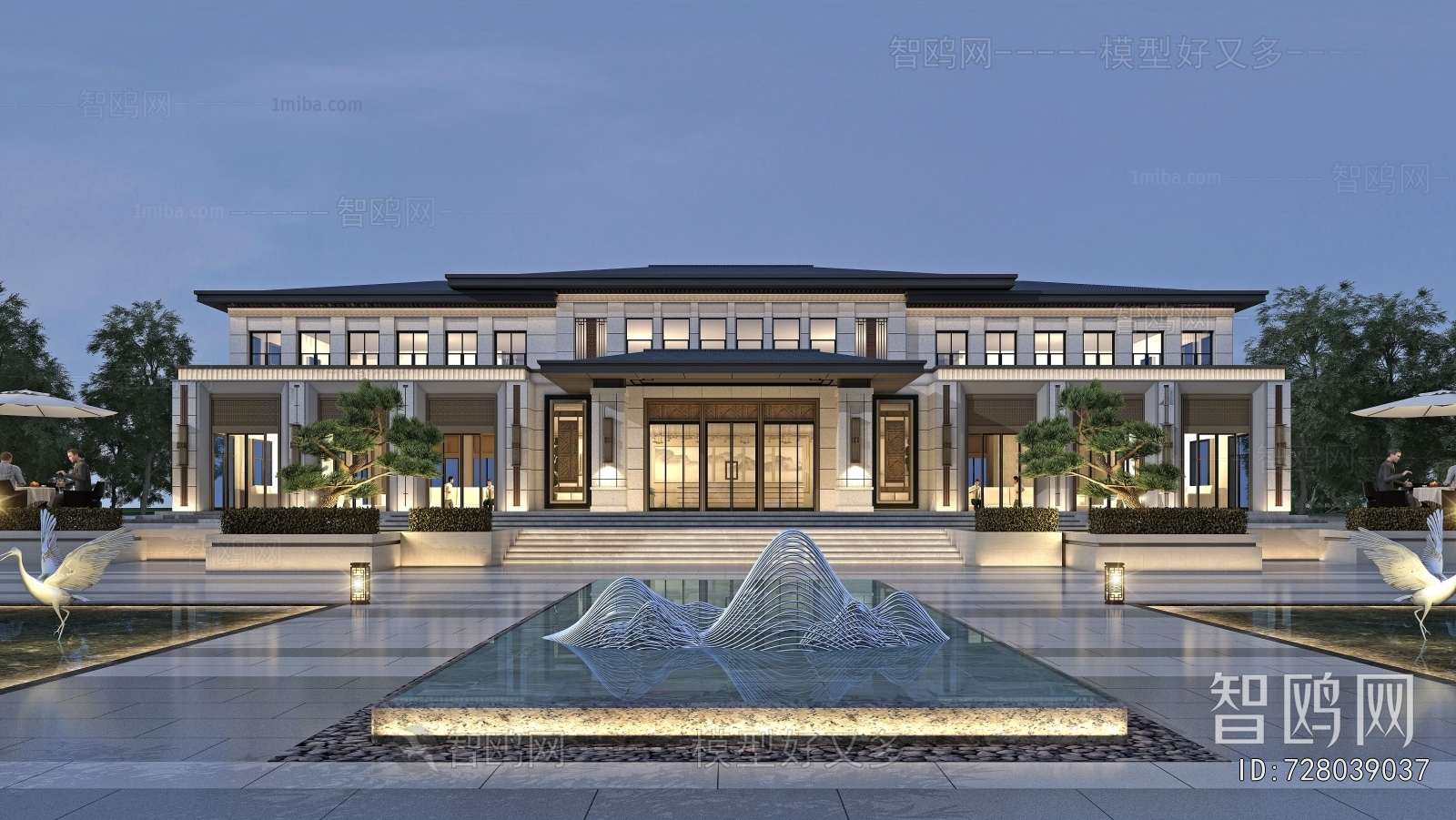 New Chinese Style Appearance Of Commercial Building