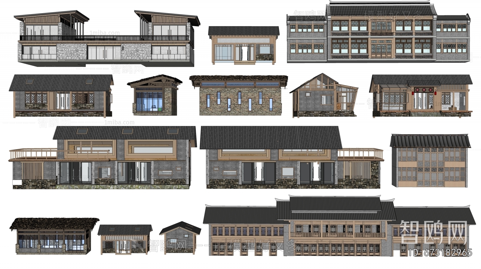 New Chinese Style Appearance Of Commercial Building