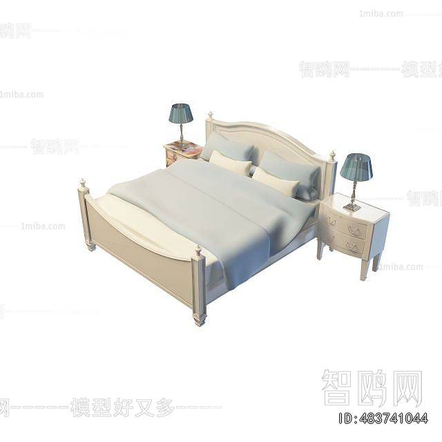 Simple European Style Double Bed