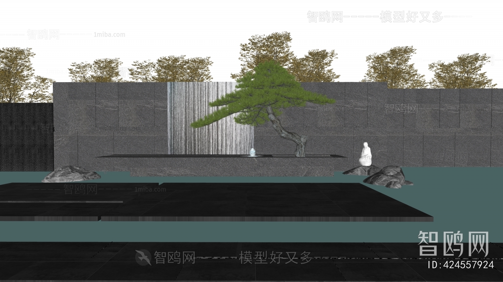 New Chinese Style Rockery Waterscape