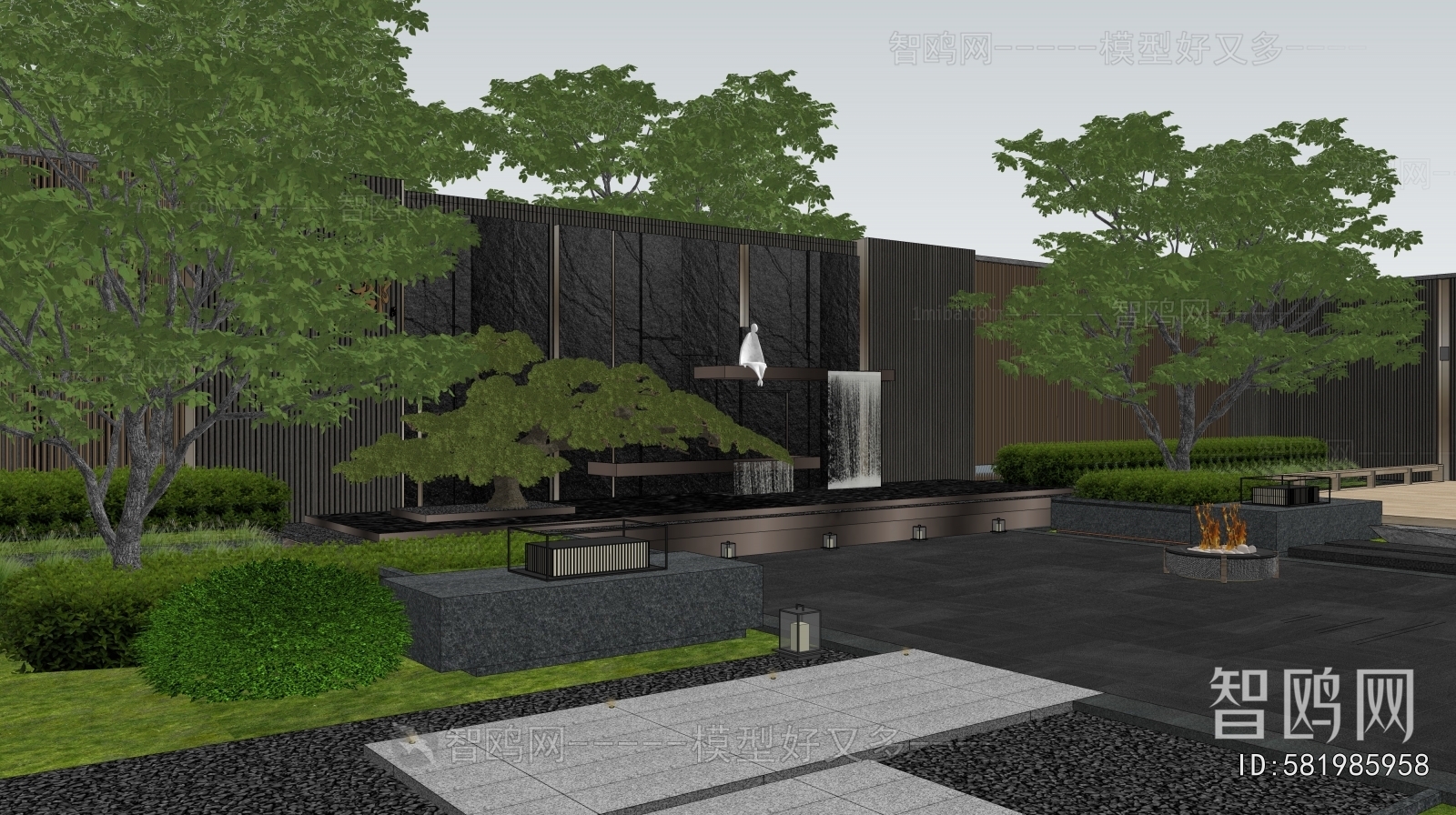 New Chinese Style Rockery Waterscape