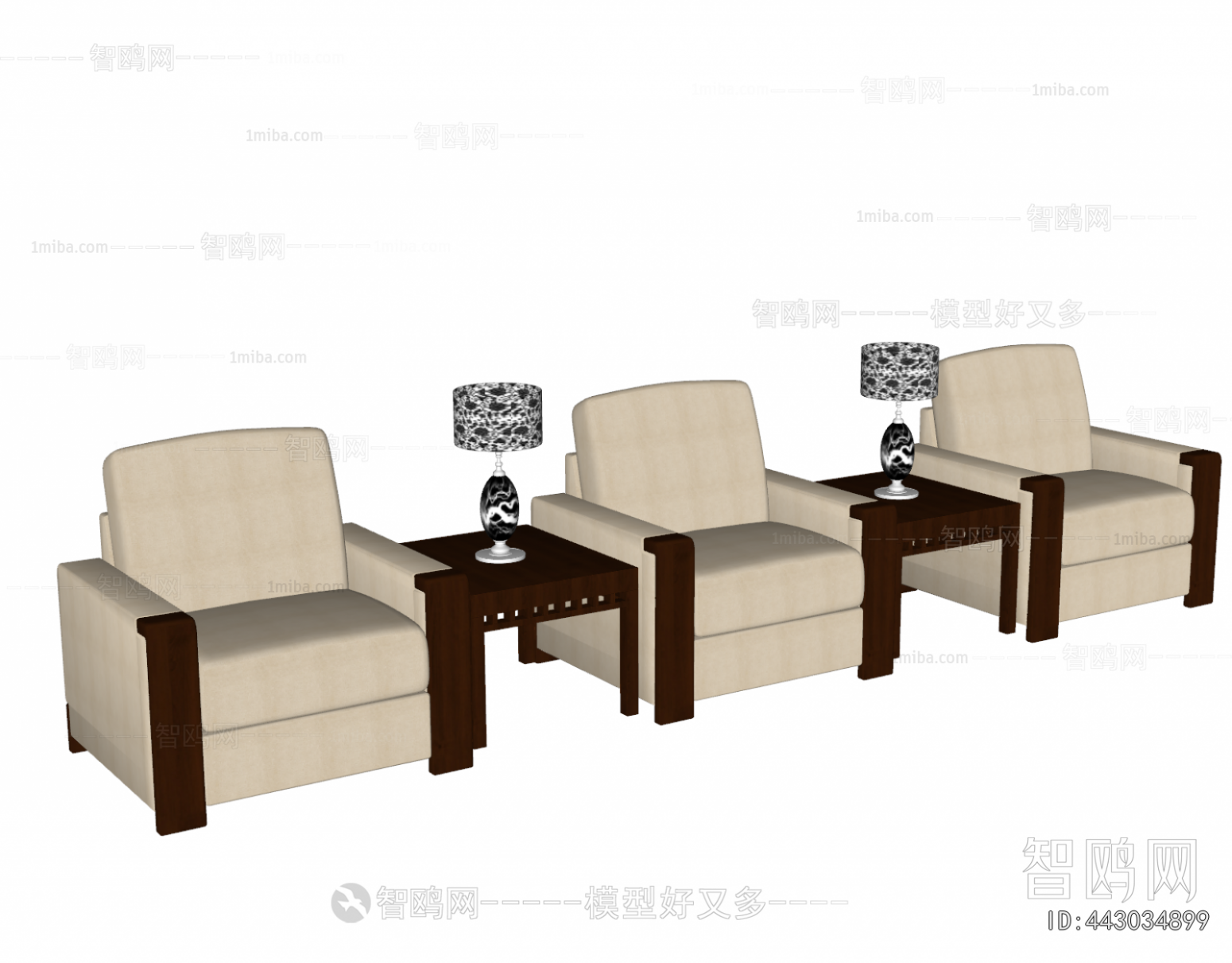 New Chinese Style Single Sofa