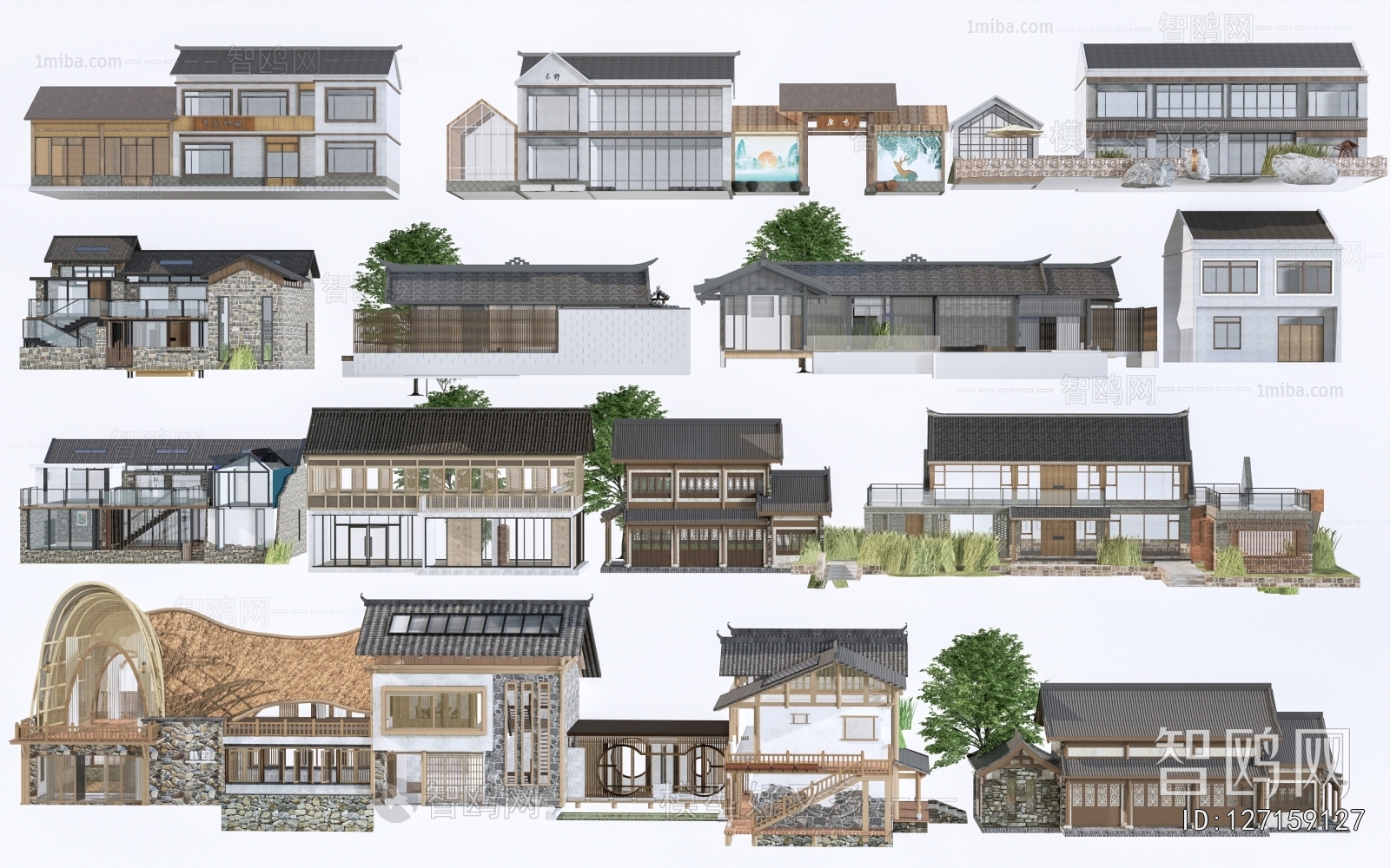 New Chinese Style Appearance Of Commercial Building