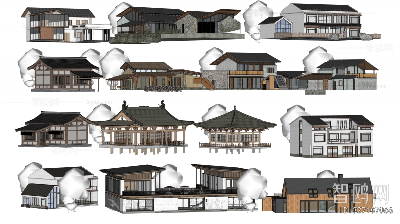 New Chinese Style Appearance Of Commercial Building