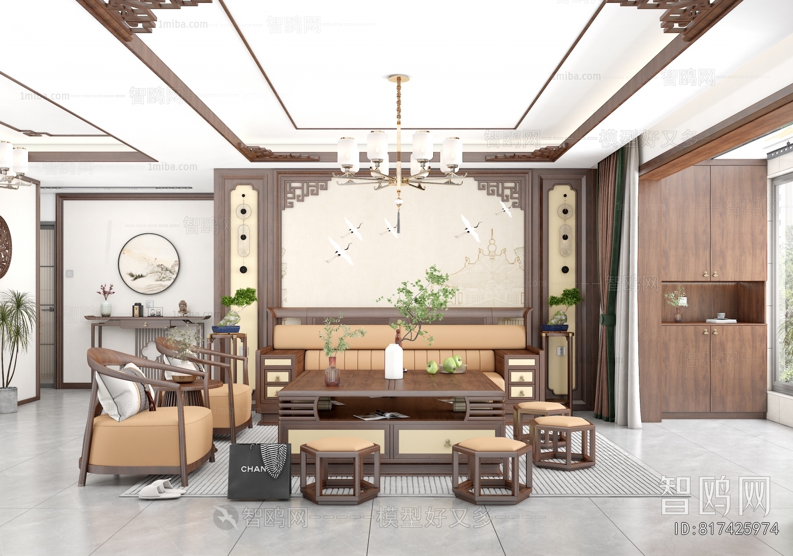 New Chinese Style A Living Room
