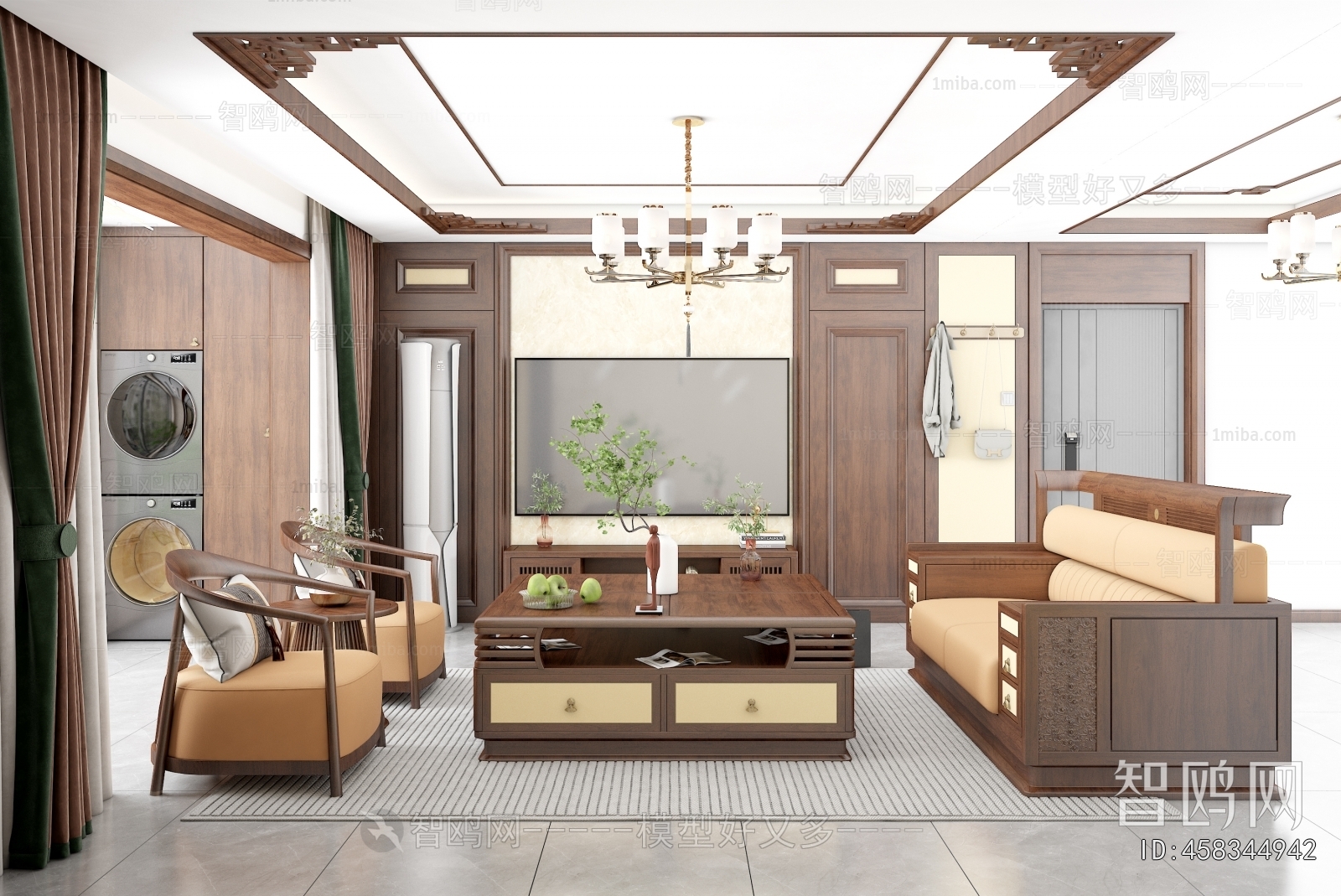 New Chinese Style A Living Room