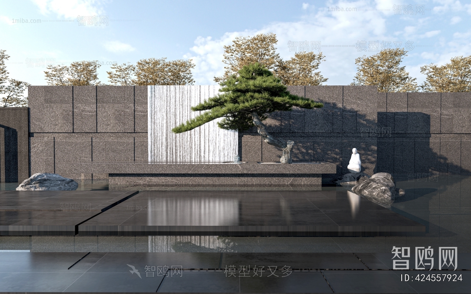 New Chinese Style Rockery Waterscape