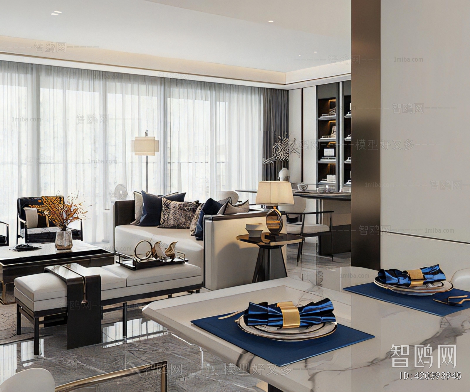 New Chinese Style A Living Room