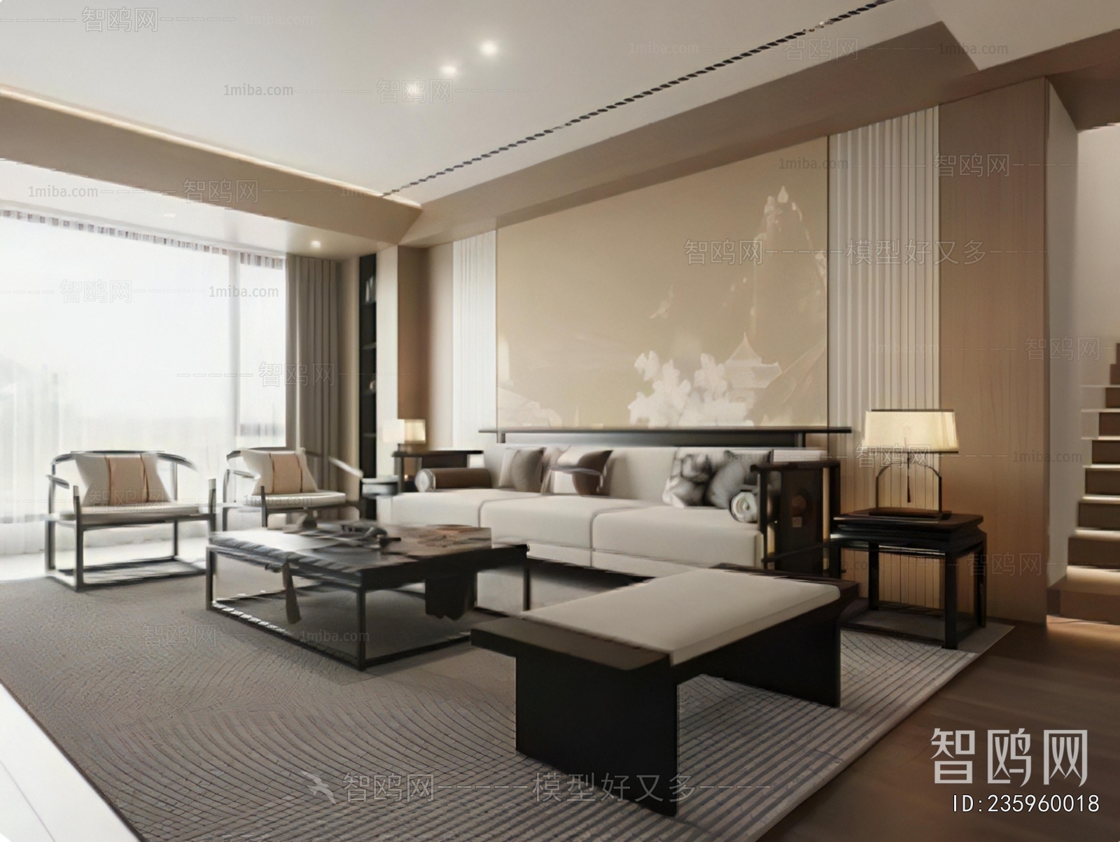 New Chinese Style A Living Room