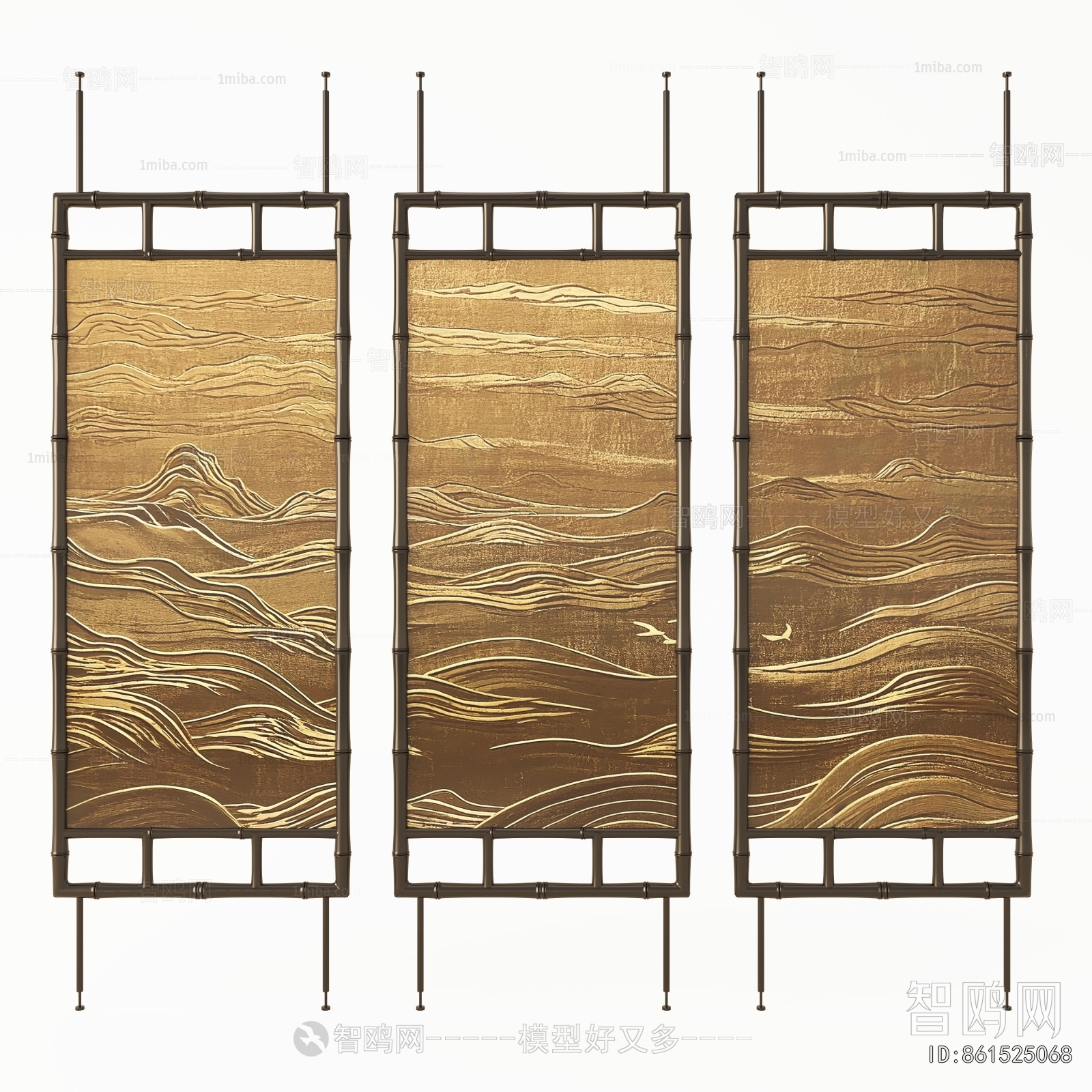 New Chinese Style Metal Screen Partition