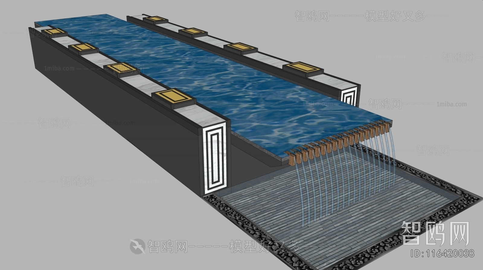 New Chinese Style Rockery Waterscape