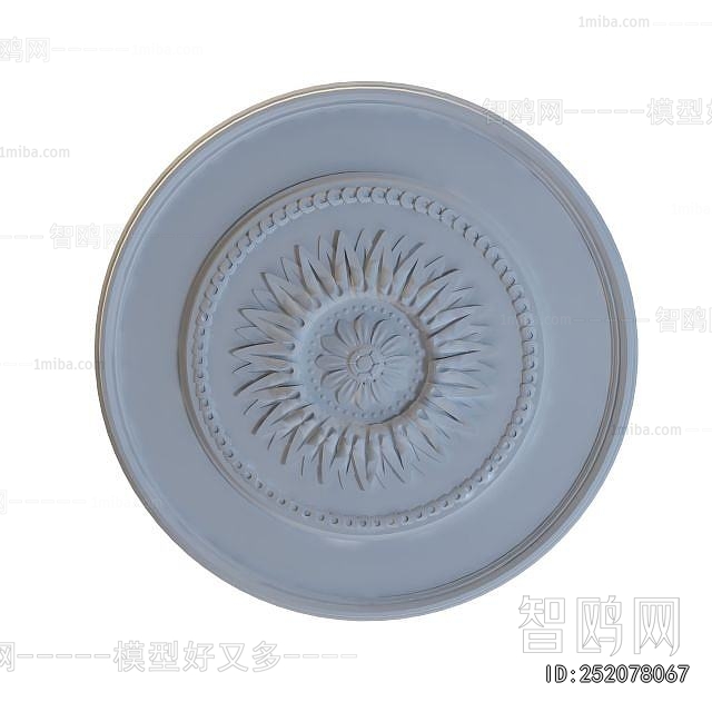 European Style Plaster Carved Top Plate