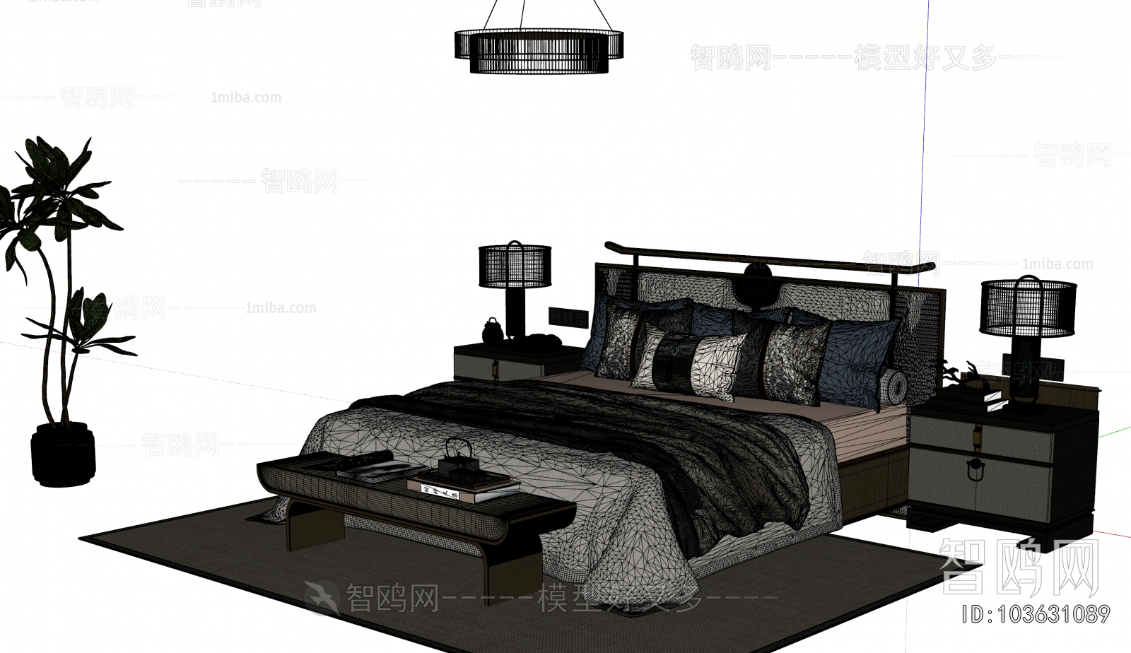 New Chinese Style Double Bed