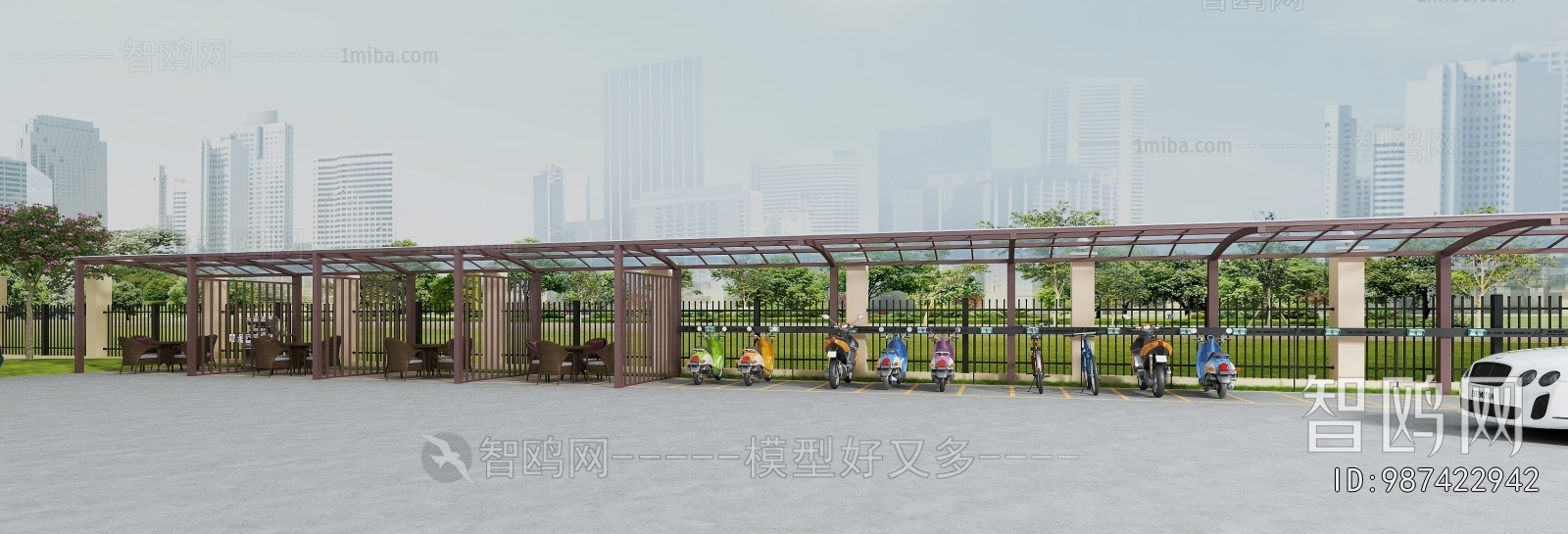 Modern Outdoor Parking Lot