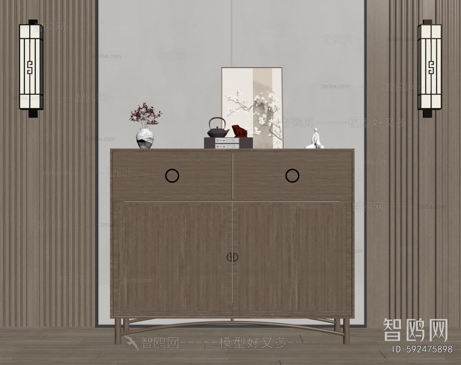 New Chinese Style Side Cabinet