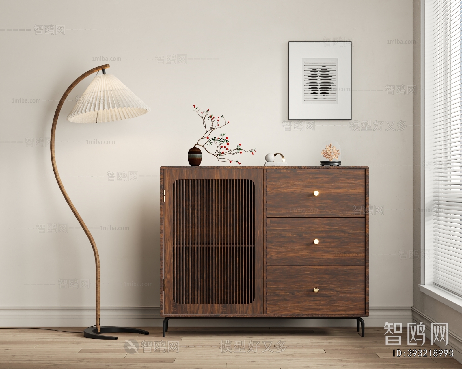 Wabi-sabi Style Side Cabinet