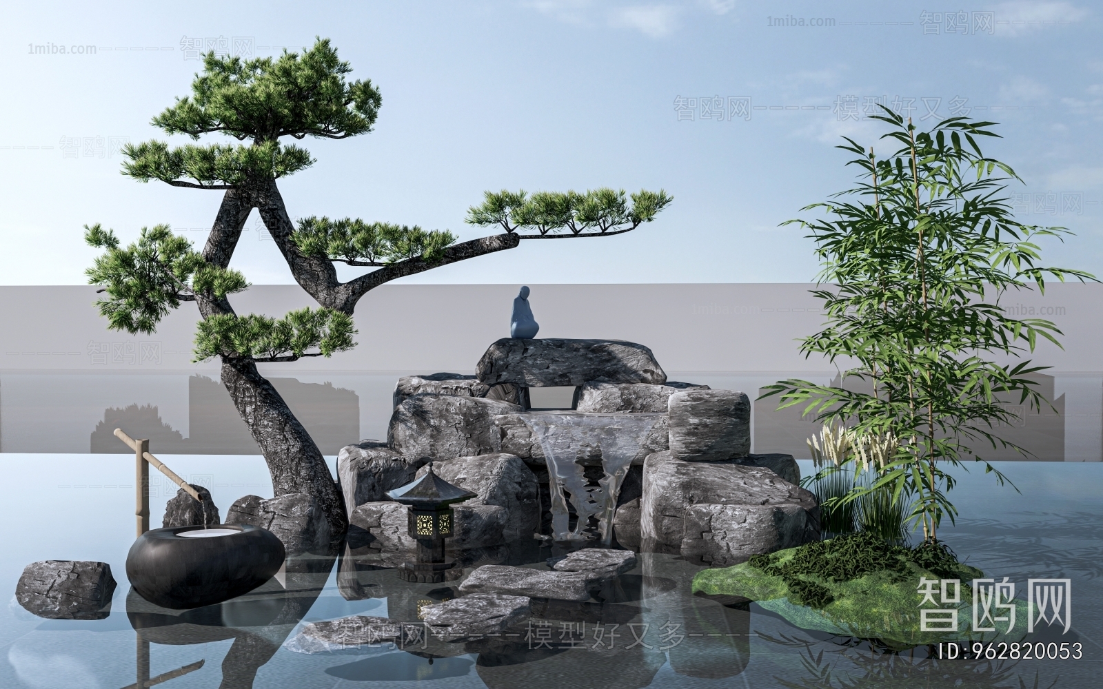 New Chinese Style Rockery Waterscape