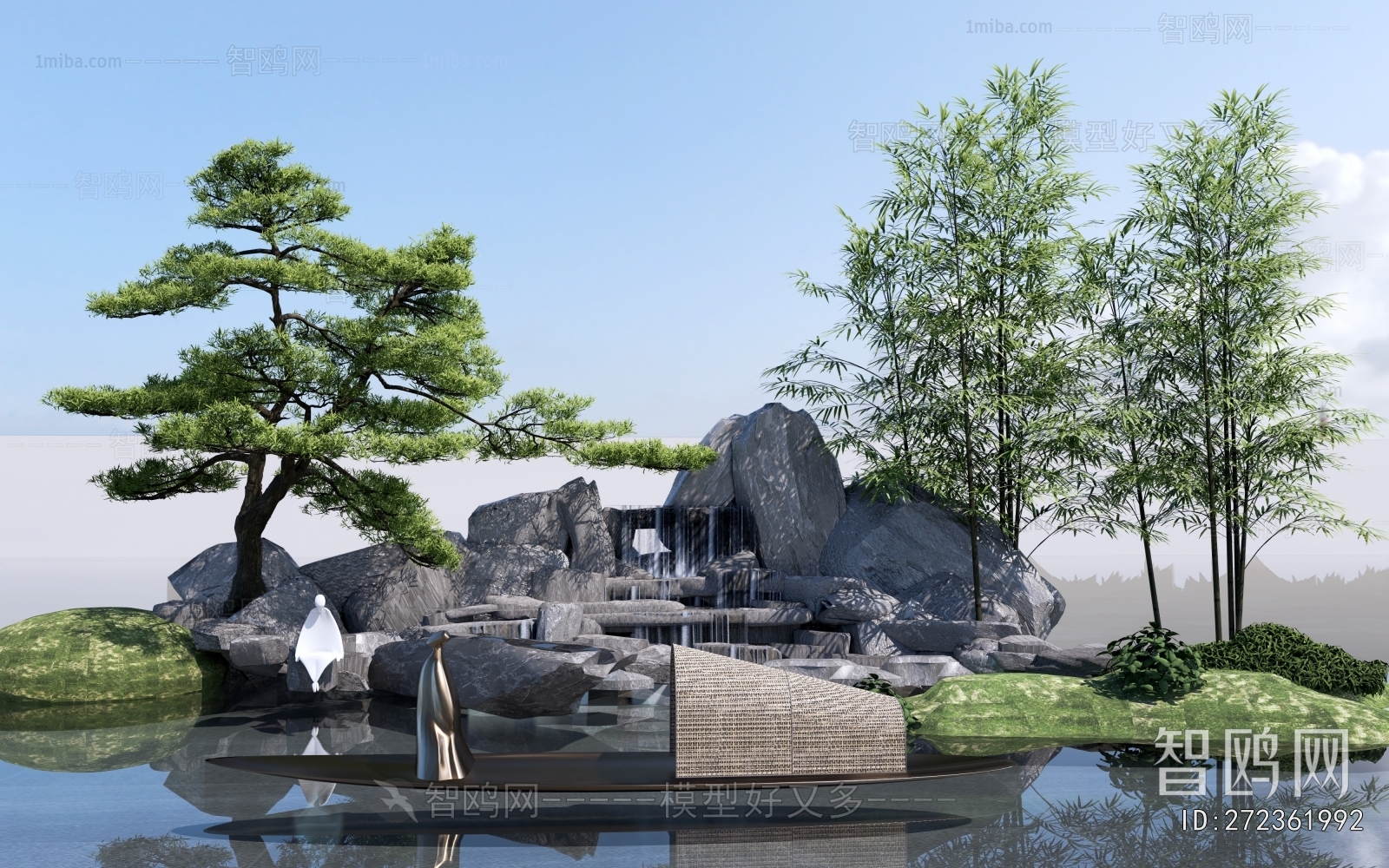 New Chinese Style Rockery Waterscape