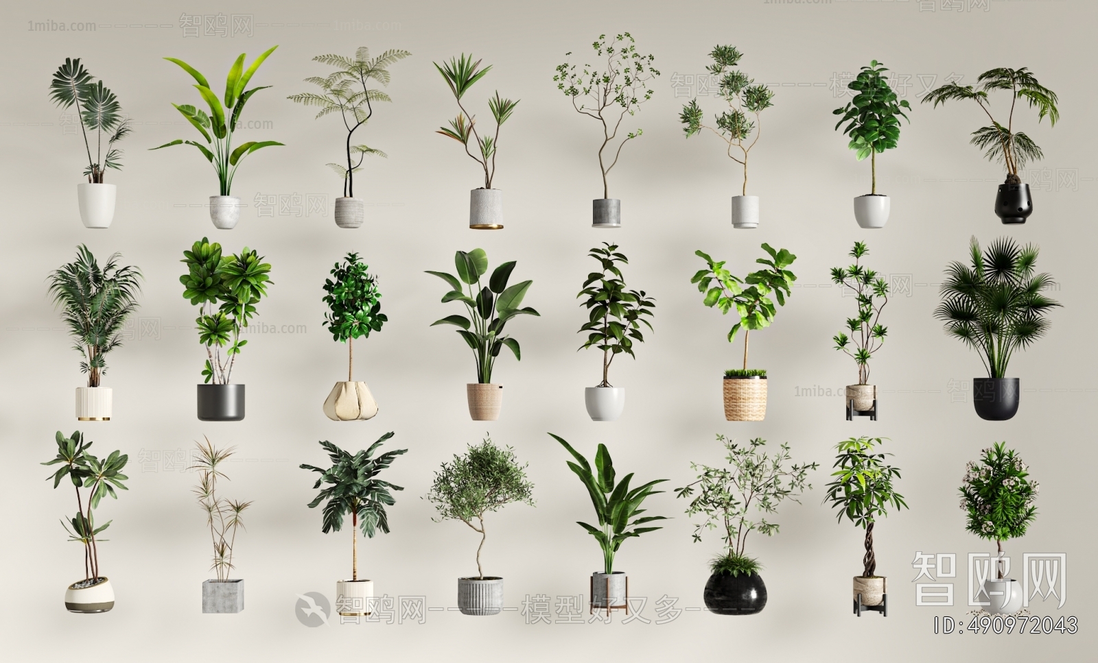 Modern Ground Green Plant Potted Plants