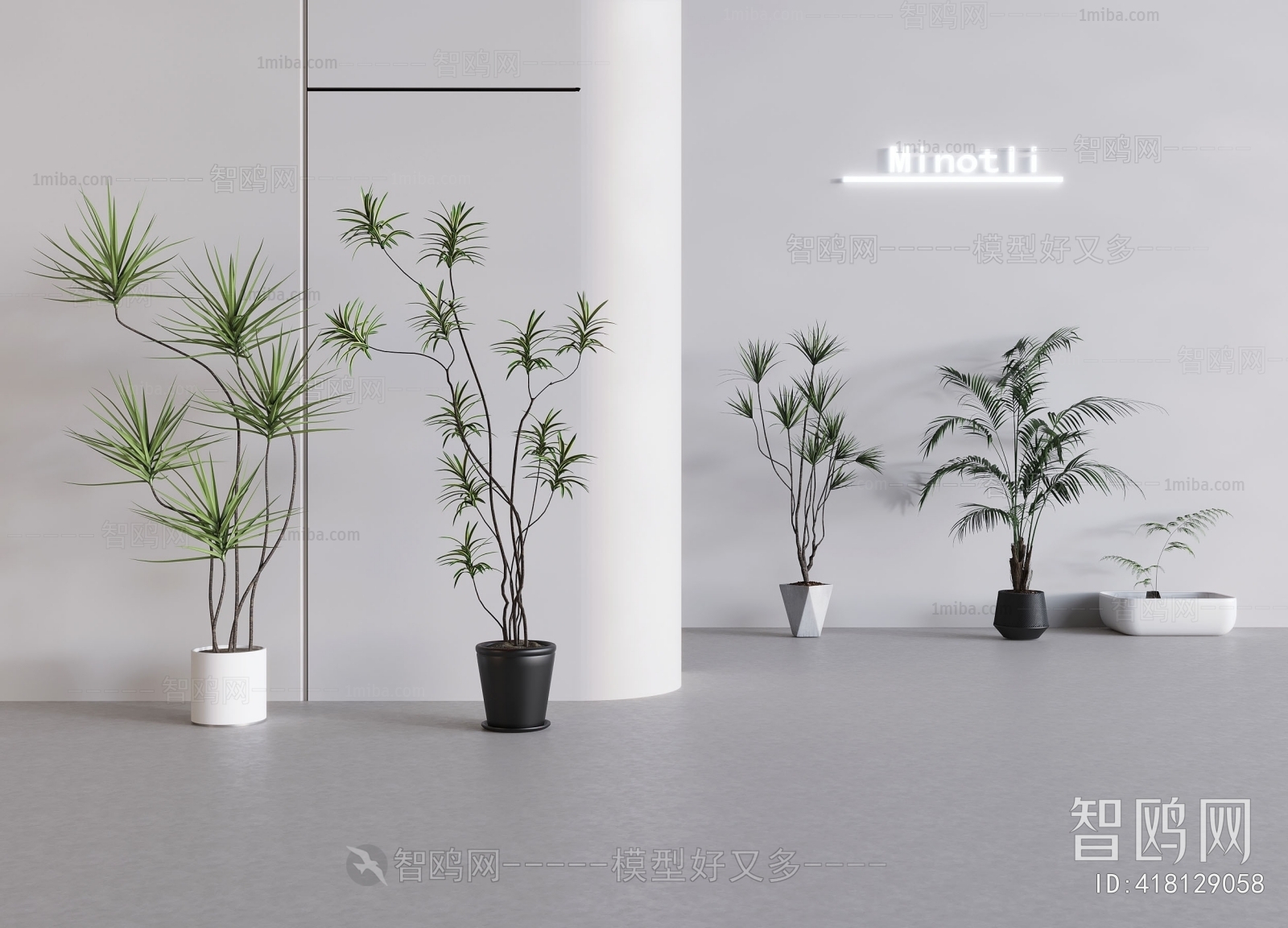 Modern Ground Green Plant Potted Plants