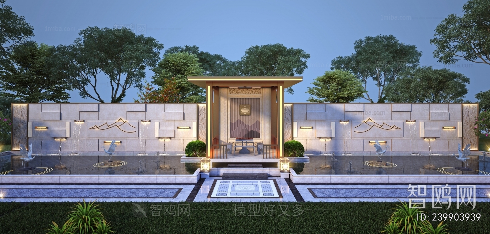 New Chinese Style Rockery Waterscape