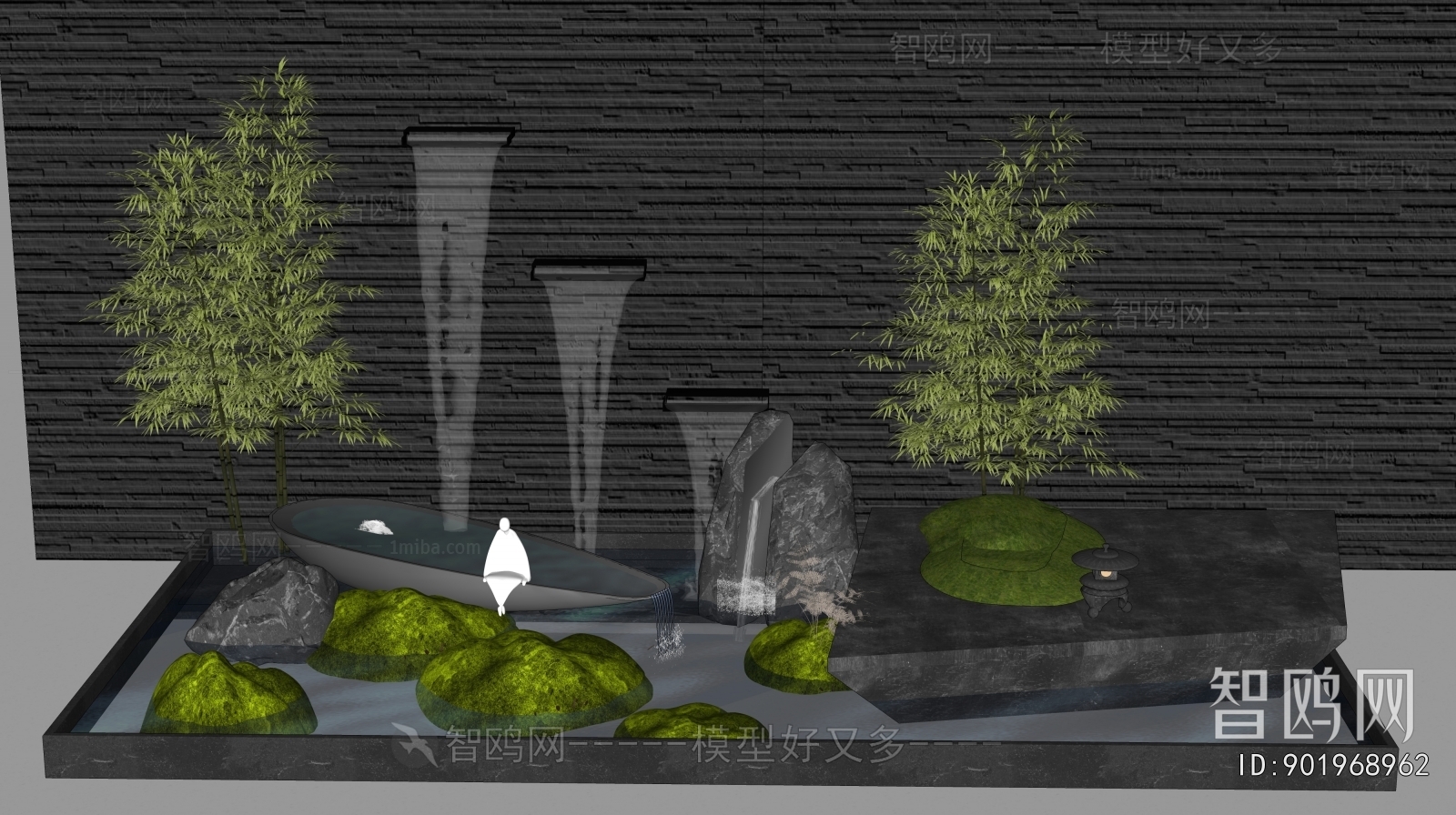 New Chinese Style Rockery Waterscape